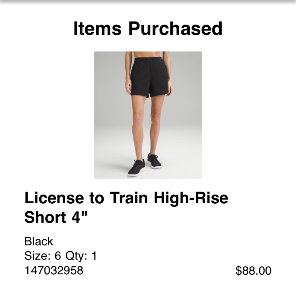 Lululemon licensed to train high rise size 6